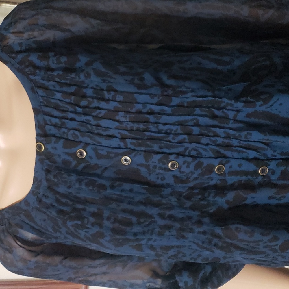 Grace Elements Womens Blouse Small Blue Animal Pr… - image 2